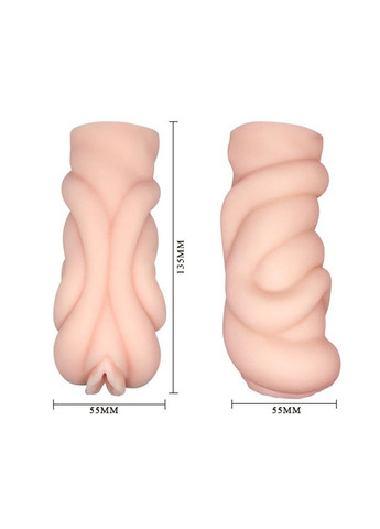 Мастурбатор вагіна самозмащувальний бежевий, 13.5 х 5.5 см Crazy Bull (298918477)