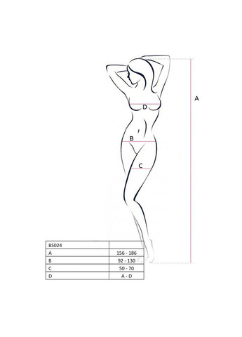 Еротичний бодістокінг BS024 black, комбінезон, імітація панчіх і паску, чорний костюм сітка Passion (292644049)