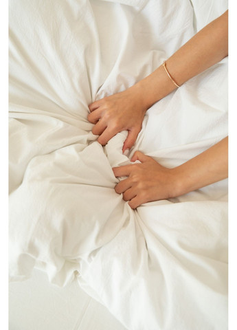 Постельное белье вареный хлопок "Белый" Семейный, Простыня на резинке, наволочки 50х70 IN.HOME_UA (371141789)