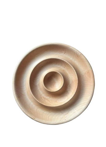 Тарелка для закусок из черешни с отделением для соуса 30 см. No Brand (330774598)