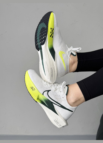 Кросівки жіночі і чоловічі Nike Air ZoomX VaporFly 3 White Green | Найк Аір Зум ВапорФлай 3 білі зелені No Brand білі демісезони (340402018)