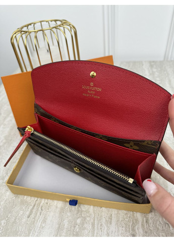 Женский кошелеккоричневый+ красный конверт большой No Brand (369935680)