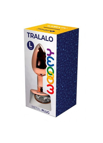 Металлическая анальная пробка Tralalo Rose Gold Plug Size L, диаметр 4 см, длина 9 см Wooomy (297572592)