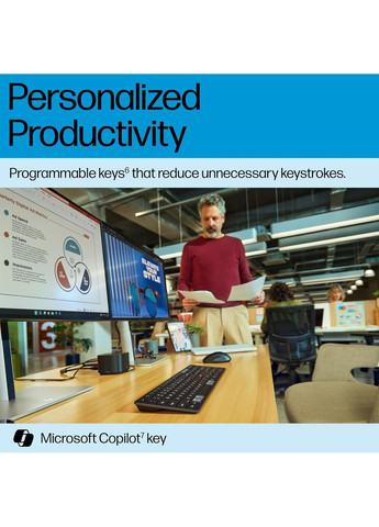 Клавиатура мембранная 9T5B1AA 720 Multi-Device Rechargeable, 109key, WL/BT, EN/UK, HP (365291370)