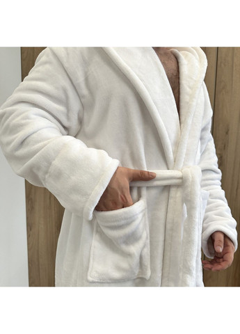 Халат унисекс плюшевый белый 46-48 р H28 Ananasko (362671395)