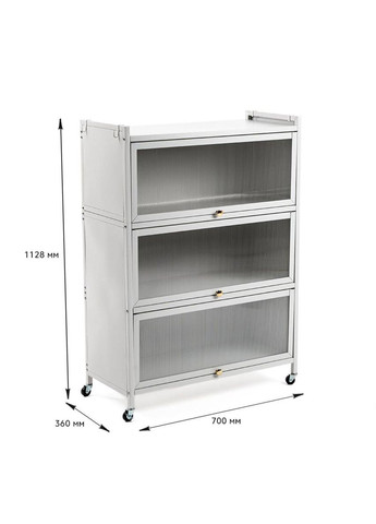 Шкаф мобильный для хранения раскладной трехъярусный из нержавеющей стали белый 70*36*112,8см (3DPanda-2116) Sticker Wall (323154622)