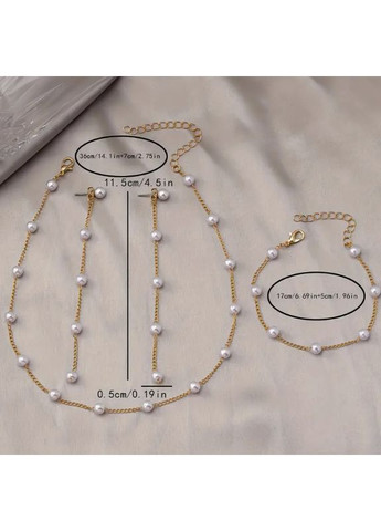 Комплект чокер, браслет и сережки бусины ( имитация жемчужин) No Brand (353968758)