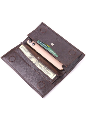 Чудовий вертикальний чоловічий гаманець із натуральної зернистої шкіри коричневий 21437 Karya (329196754)