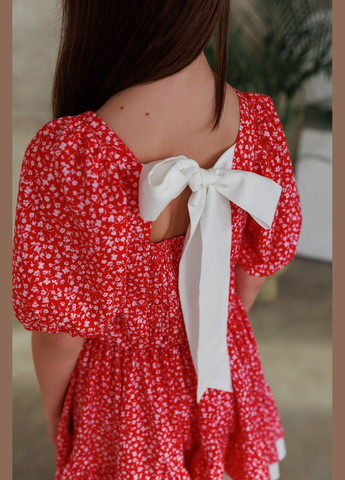 Комбинированное платье красный Cvetkov (323584317)