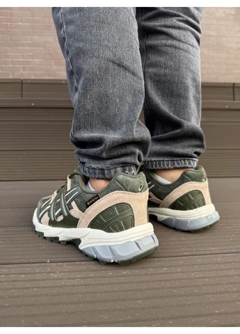 Зелені літні кросівки asics gel khaki gore tex асікс гель зелені No Brand