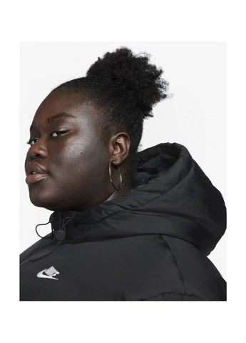 Чорна парка жіноча therma-fit sportswear classics black Nike