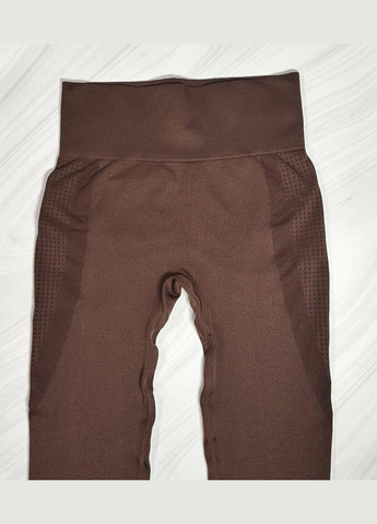 Коричневые бесшовные спортивные леггинсы с пуш-ап эффектом, лосины для фитнеса. No Brand