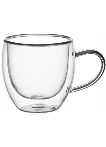 Набір термочашок 2 скляні 100мл з подвійними стінками для кави та гарячих напоїв термокухлі Kamille (368979079)