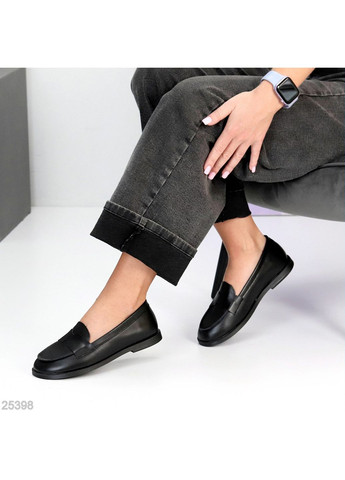 Жіночі лофери жіночі efira з натуральної шкіри, чорні | чорні (361243423)