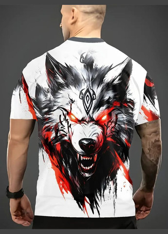 Комбинированная мужская термо дышащая летняя футболка с 3d принтом король волков m 50 luxaurum181 No Brand