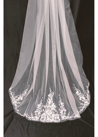 Длинная свадебная фата с вышивкой внизу 3 м, Айвори. No Brand (369162912)