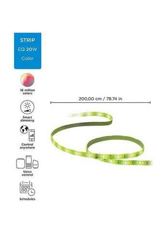 Розумна світлодіодна стрічка LED Strip 1600Lm 2700-6500K RGB 2 м Wi-Fi (929002524801) WiZ (322938055)