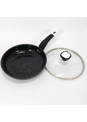Сковорода UN-5144 22 см с крышкой гранит темный, Долговечные сковородки, Идеальная сковорода Unique (365812959)