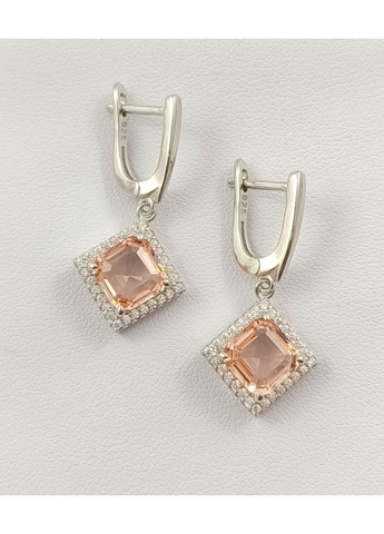 Серебряные серьги с морганитом СТ462-мгц Shatlen Сережки (356180725)