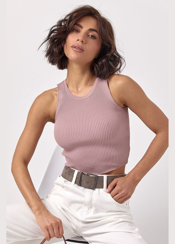 Майка жіноча в рубчик - білий колір Lurex — 324392623