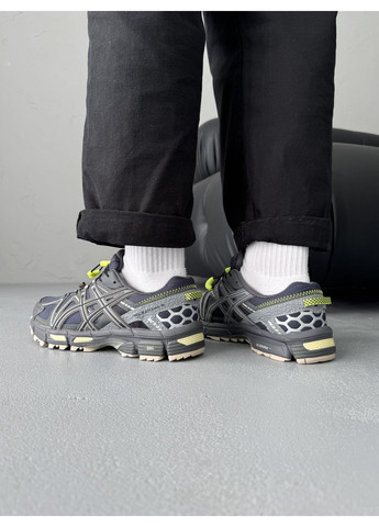 Темно-сірі Осінні кросівки чоловічі asics gel-kahana 8 gore-tex grey black green | асікс гель-кахана 8 темно-сірі No Brand