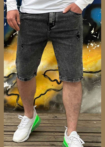 Шорти чоловічі джинсові сірого кольору Let's Shop (294816993)