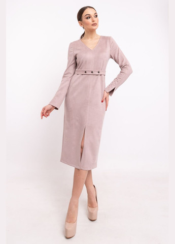Пудровое классическое женское платье с поясом на кнопках (пл 00) RiMari