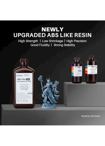 Фотополімерна смола ABS-like 3.0 2 кг Grey (50.103.0144) Elegoo (361854410)