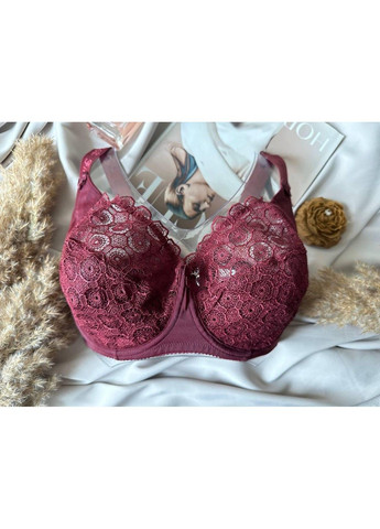 Бордовый мягкий бюстгальтер большого размера на чашку g бордовый Finikin