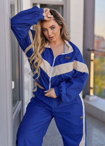 Костюм жіночий спортивний оверсайз з плащівки (спортивна кофта + джогери) No Brand (332111864)