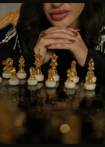 Эксклюзивные шахматы из эпоксидной смолы KorriArt Золото Сахари (315888950)