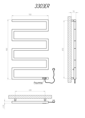 Полотенцесушитель Зета 900х550 ER тайм. Kosser (346048983)