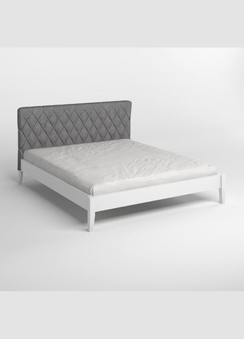 Двуспальная деревянная кровать Венеция ДК (RAL9003)/Аляска 93 (Серый) 140х190 см (MBG-5511) Mebigrand (368281636)