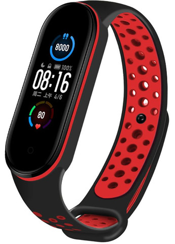 Ремешок Replacement Sports Strap for Mi Band 5/6/7 Black/Red UWatch (301473825)