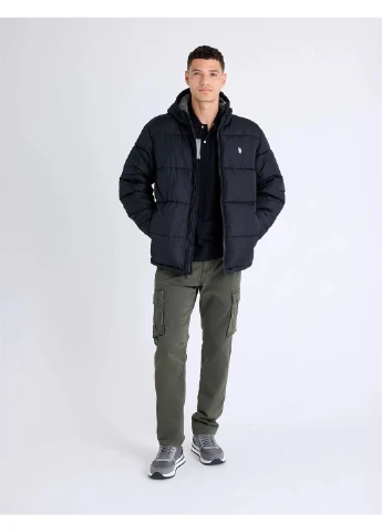 Черная демисезонная куртка U.S. Polo Assn.