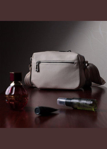 Женская кроссбоди на одно отделение из натуральной кожи белая 22602 Vintage (329197737)