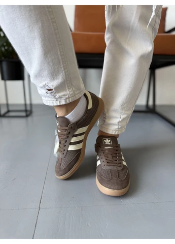 Коричневі літні кросівки adidas samba og cardboard brown адідас самба коричневі No Brand
