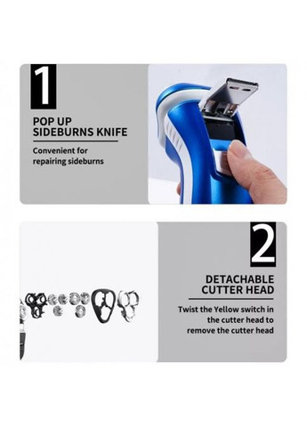 Акумуляторна вологостійка електробритва з плаваючими ножами DSP 60081 з триммером MDR No Brand (371794185)