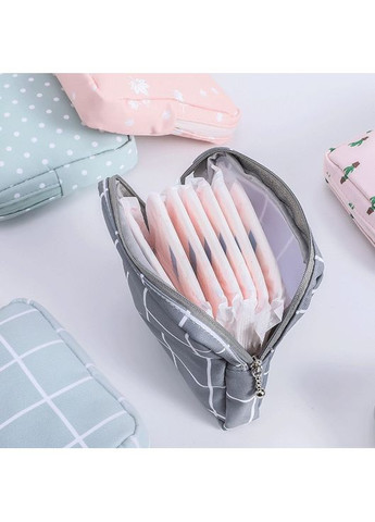 Карман-органайзер для средств личной гигиены, текстильная косметичка для хранения прокладок и тампонов (серая) China (366875121)