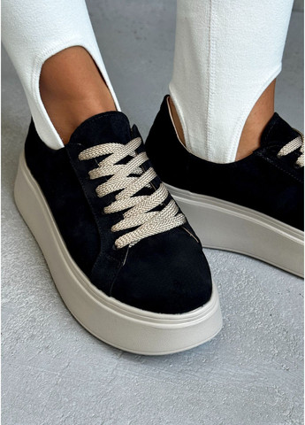 Кроссовки casual черный замш InFashion Кросівки чёрные (358883991)