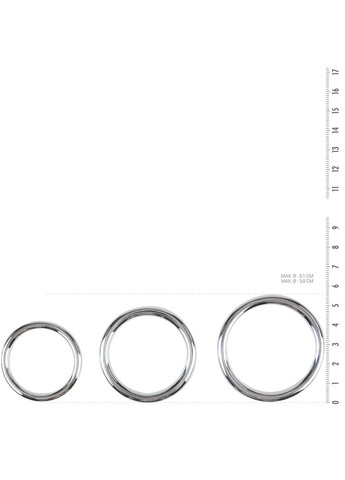 Набор металлических эрекционных колец Cock/Ball Ring & Glans Ring Set - CherryLove Sinner Gear Unbendable (282960587)