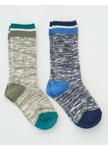 Сині шкарпетки утеплені,синій-зелений в візерунки, Kiabi (368994818)
