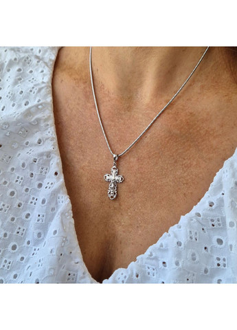 Серебряный Ажурный Крест с распятием серебро 925 пробы Родированное 1.70г п2/018 No Brand (306741398)