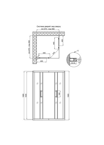 Душевая кабина Taurus 90х90 см, стекло Clear 6 мм покрытие CalcLess, без поддона Qtap BLA1099SC6 (346492553)