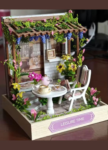 Румбокс. Конструктор. Мініатюрний будиночок збери сам з підсвічування РОМАНТИЧНА ТЕРАСА No Brand (341525181)