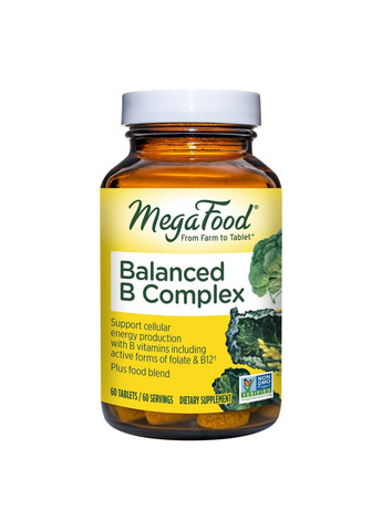 Витамины и минералы Balanced B Complex, 60 таблеток MegaFood (293418967)