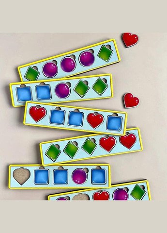 Деревянная настольная игра "Фигуры" Ubumblebees (ПСД072) PSD072 сортер-комодик No Brand (330609360)