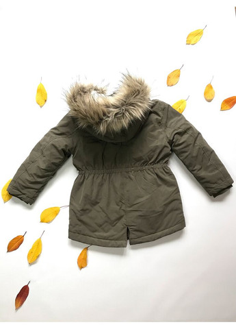 Оливковая (хаки) зимняя куртка 104-110 см хаки артикул л922 H&M