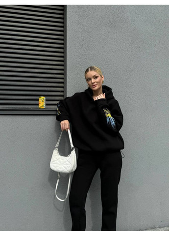 Стильный костюм с двойным капюшоном и объемным тощи • вышивка “Колосок” • регулируемая длина кофты • ЗАМЕРЫ В ОПИСАНИИ Vione (370986004)