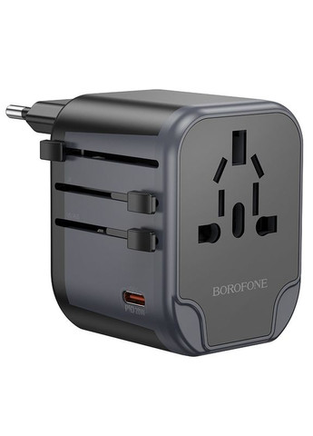 Мережевий зарядний пристрій 3-port PD20W(1C2A) universal conversion charger Black (6941991117169) Borofone BAC13 Leader (372679142)
